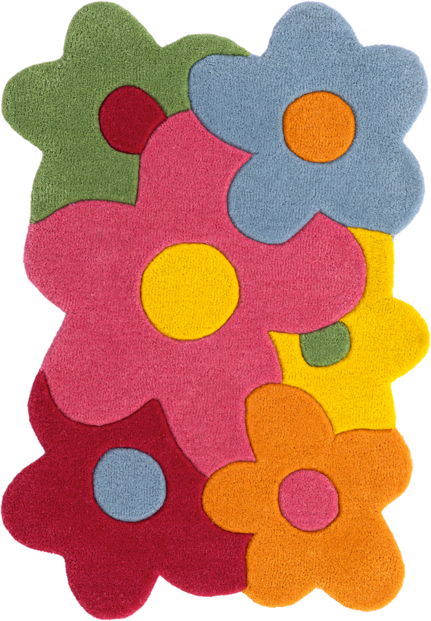 Happy Rugs Fluffy Flowers Wool