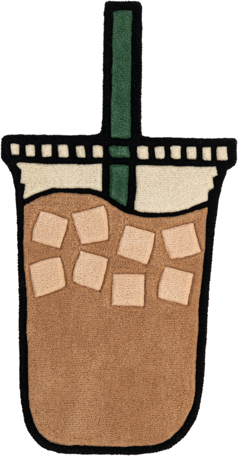 Tan Happy Rugs Iced Coffee Wool Freeform