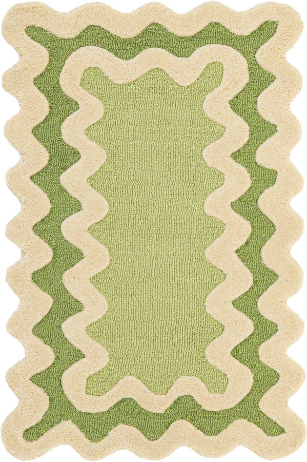 Green Happy Rugs Wiggles Wool